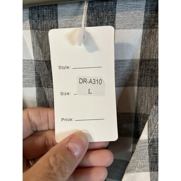 Ambition Women’s Sz Large Sexy Summer Dress NWT Lined Tie Bodice Gray White - Picture 4 of 9